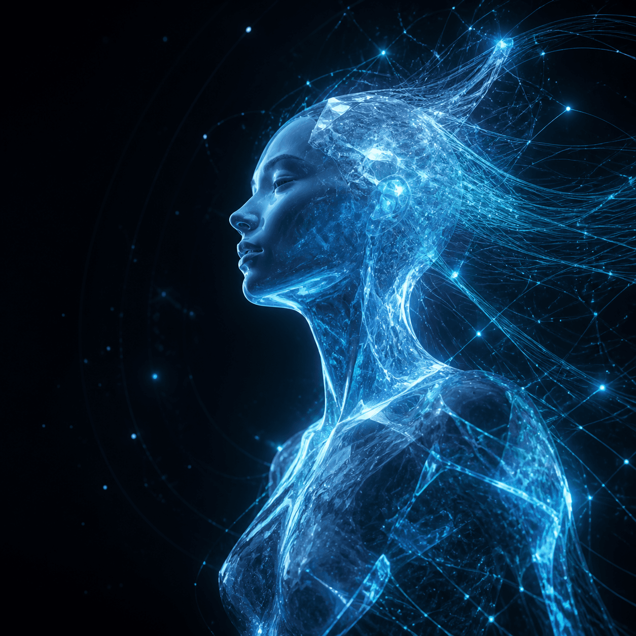 Crystalline artificial intelligence formed from luminous neural connections